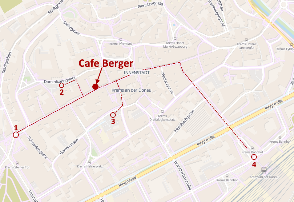 Anreise zum Cafe Berger